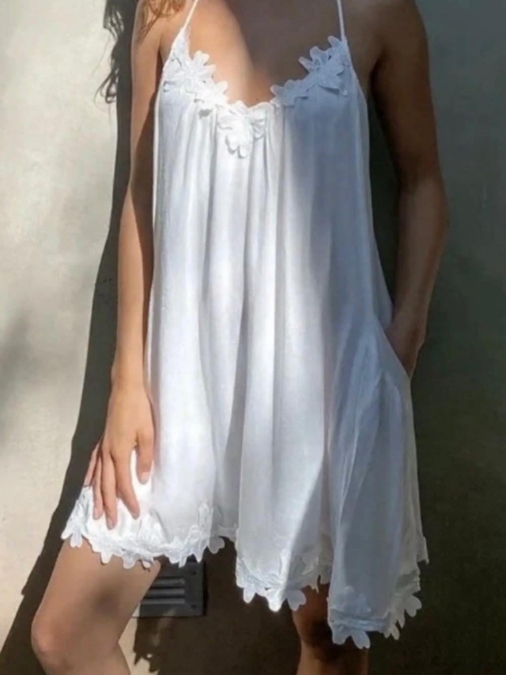 Lush Floral Appliqué Dress with Pockets